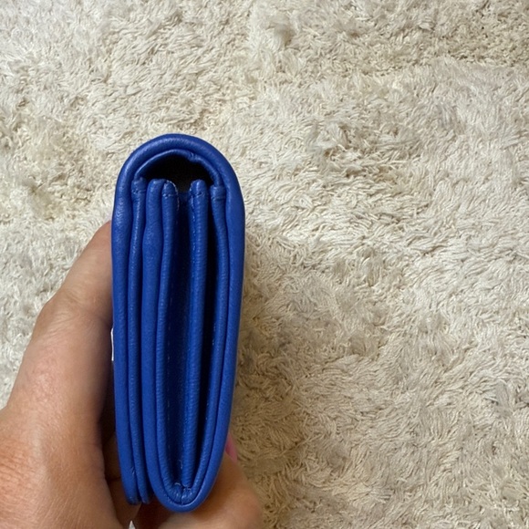 NWT Tory Burch Alexa Foldable Blue Quilted Wallet Royal Blue - Picture 4 of 12